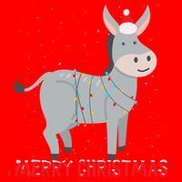 Cute Donkey Christmas Tree Lights Xmas Holidays Funny Gift Santa Hat thumb 1
