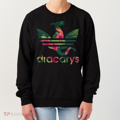 Cool Dracarys Dragon With Stripes Women's Sweatshirt