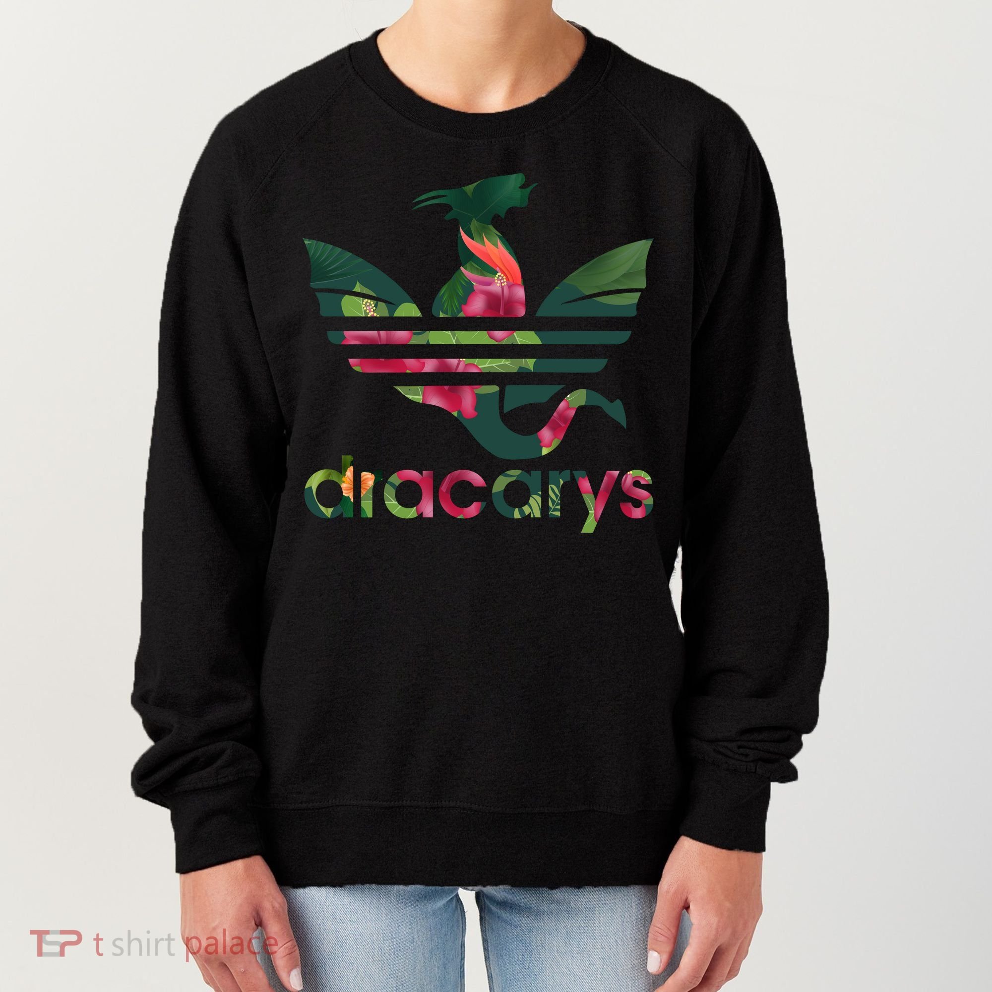 Cool Dracarys Dragon With Stripes Women's Sweatshirt