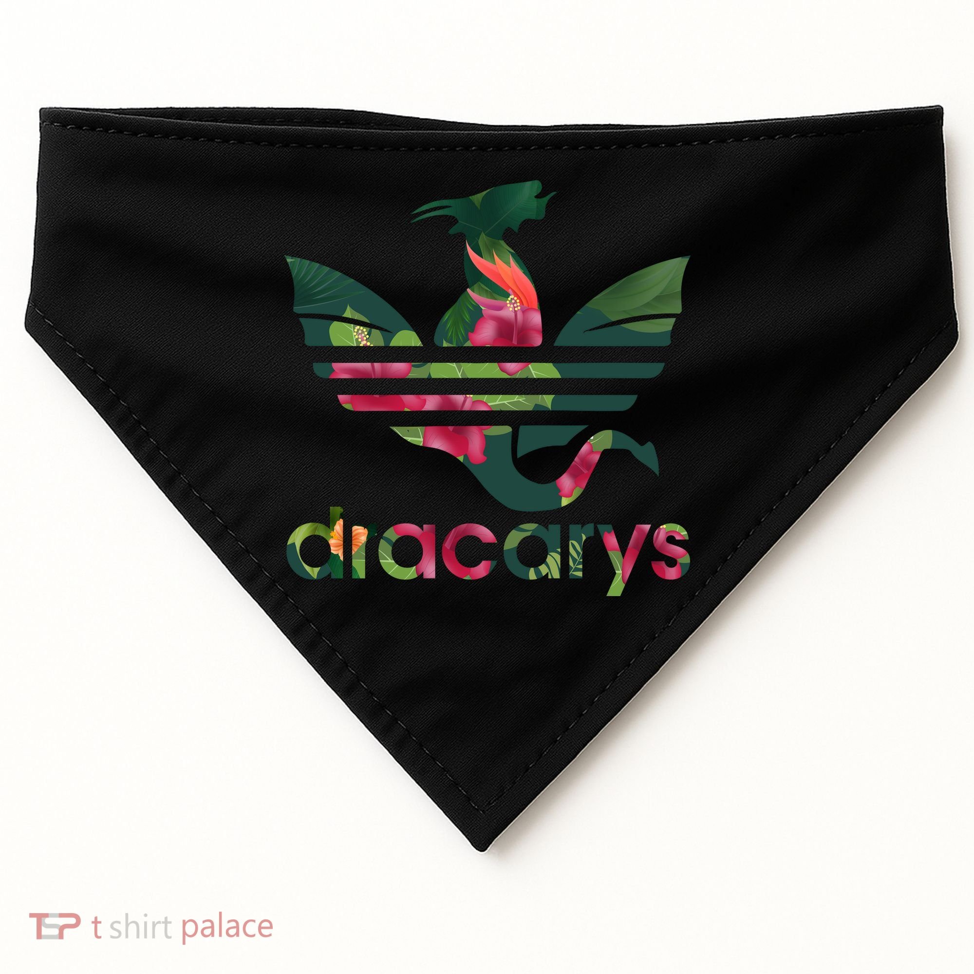 Cool Dracarys Dragon With Stripes USA-Made Doggie Bandana