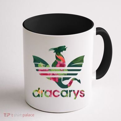 Cool Dracarys Dragon With Stripes Coffee Mug back