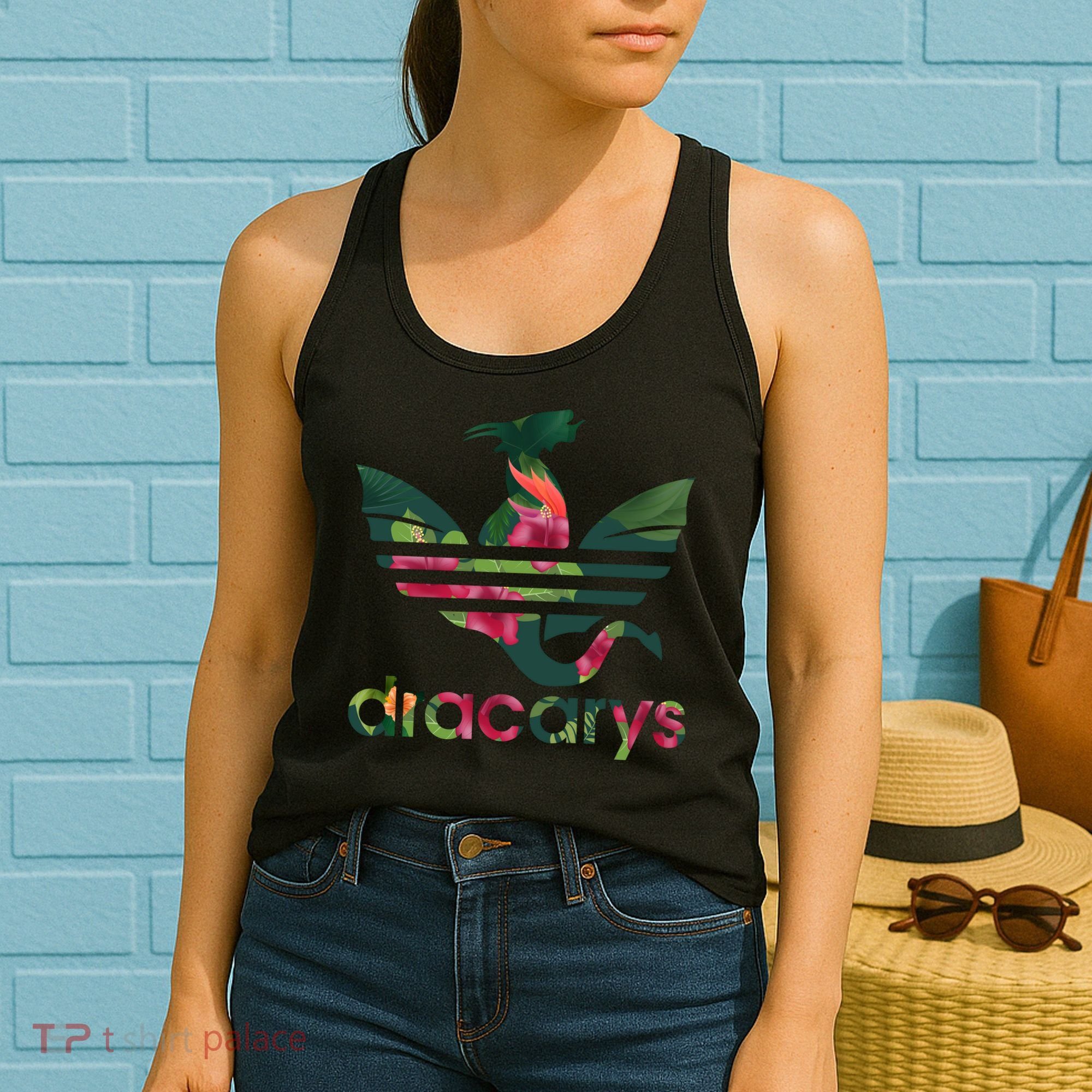 Cool Dracarys Dragon With Stripes Women's Tank Top