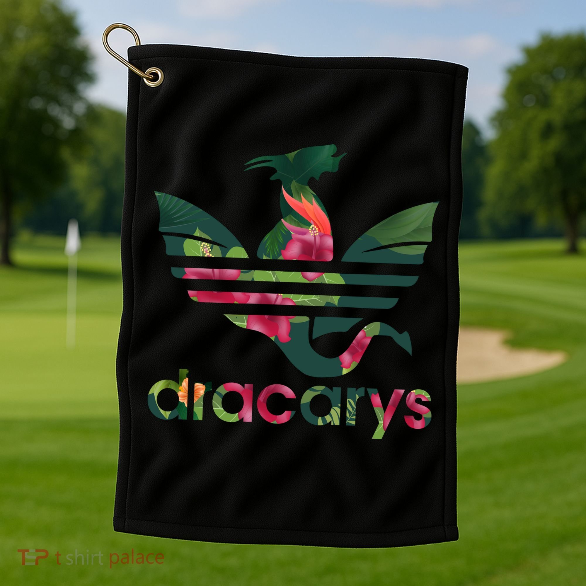 Cool Dracarys Dragon With Stripes Golf Towel