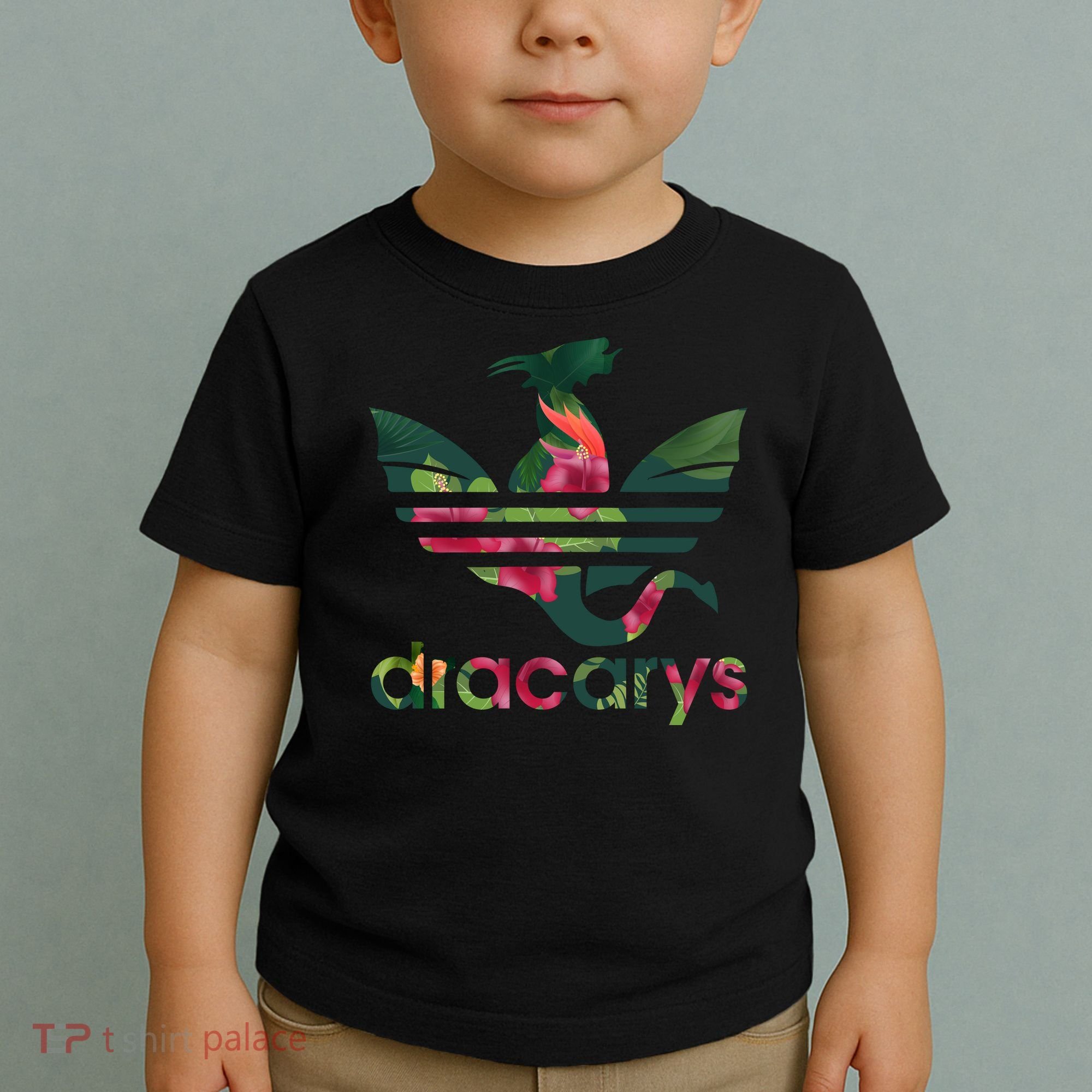 Cool Dracarys Dragon With Stripes Toddler T-Shirt