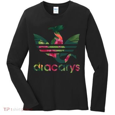 Cool Dracarys Dragon With Stripes Women's Long Sleeve Shirt