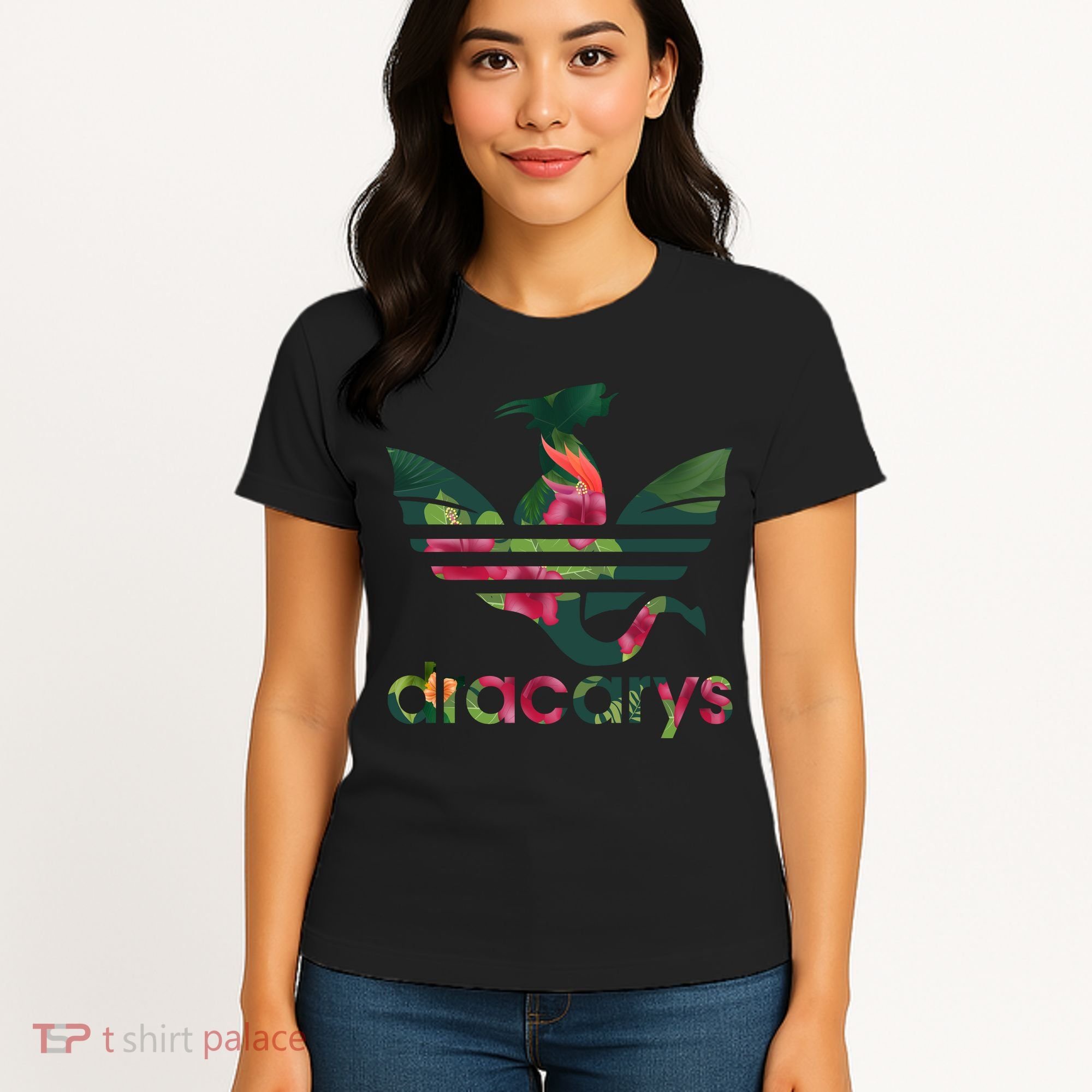 Cool Dracarys Dragon With Stripes Women's T-Shirt