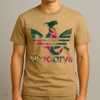 Cool Dracarys Dragon With Stripes T-Shirt thumb 3