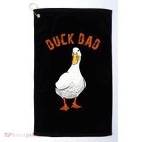 Cute Duck Dad Lover Illustration Gift Duck Owner Gifts Golf Towel thumb 0