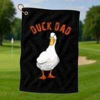 Cute Duck Dad Lover Illustration Gift Duck Owner Gifts Golf Towel thumb 1