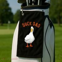Cute Duck Dad Lover Illustration Gift Duck Owner Gifts Golf Towel thumb 2