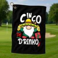 Cinco De Drinko Gnome Golf Towel thumb 1