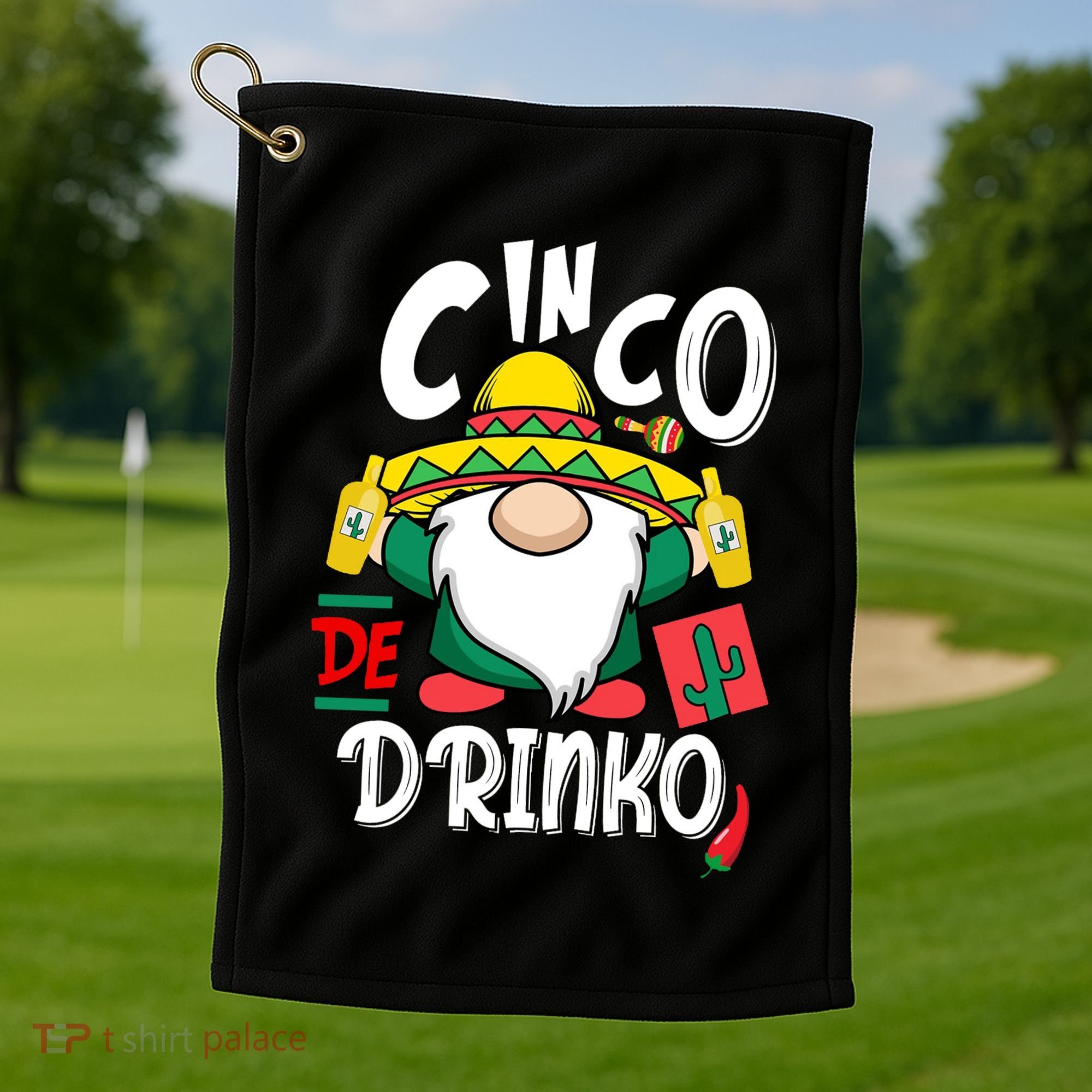 Cinco De Drinko Gnome Golf Towel