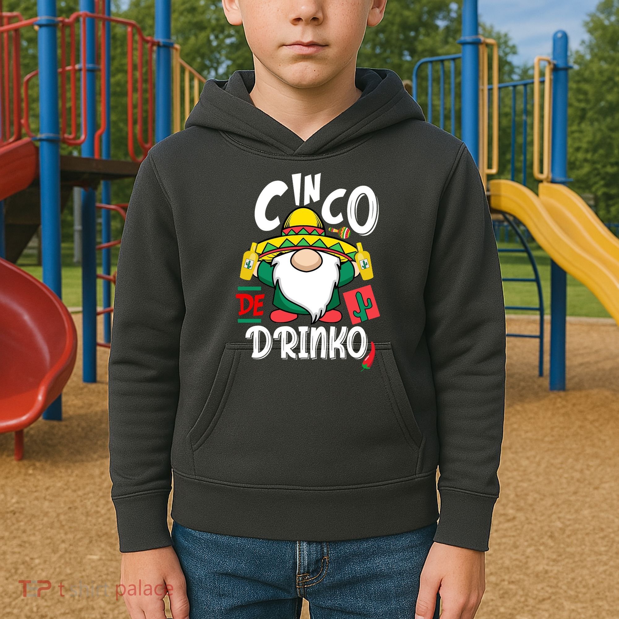 Cinco De Drinko Gnome Kids Hoodie
