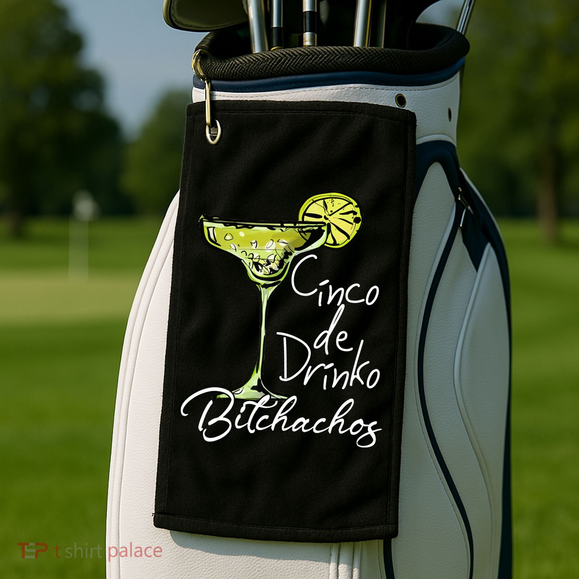 Cinco De Drinko Bitchachos Funny Cinco De Mayo Drinking  Golf Towel