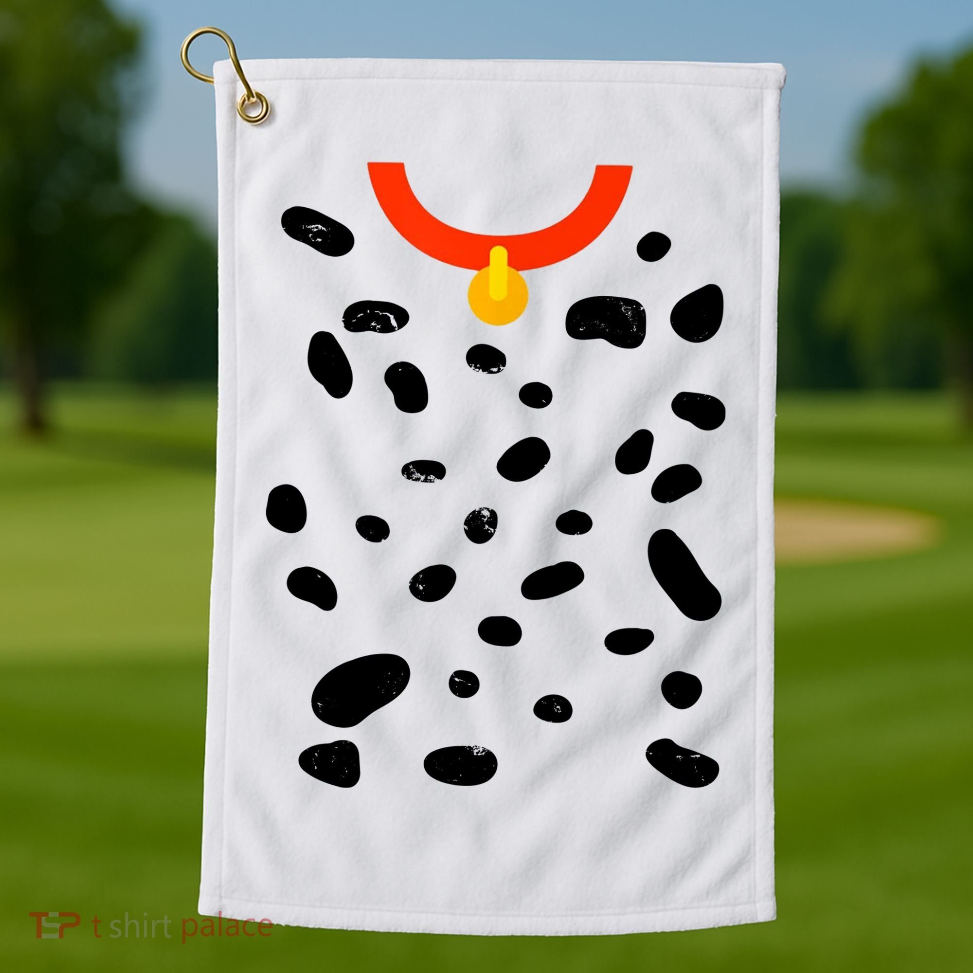 Cute Dalmatian Dog Costume Golf Towel