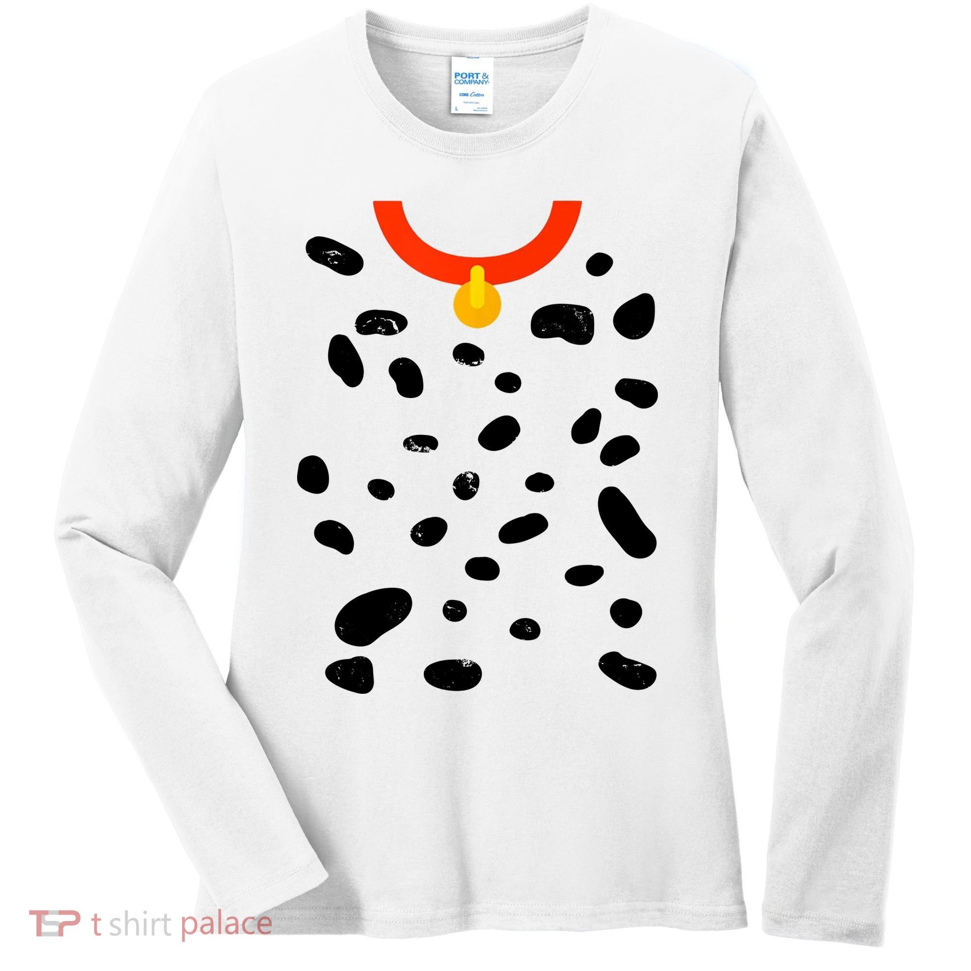 Cute Dalmatian Dog Costume Women's Long Sleeve Shirt