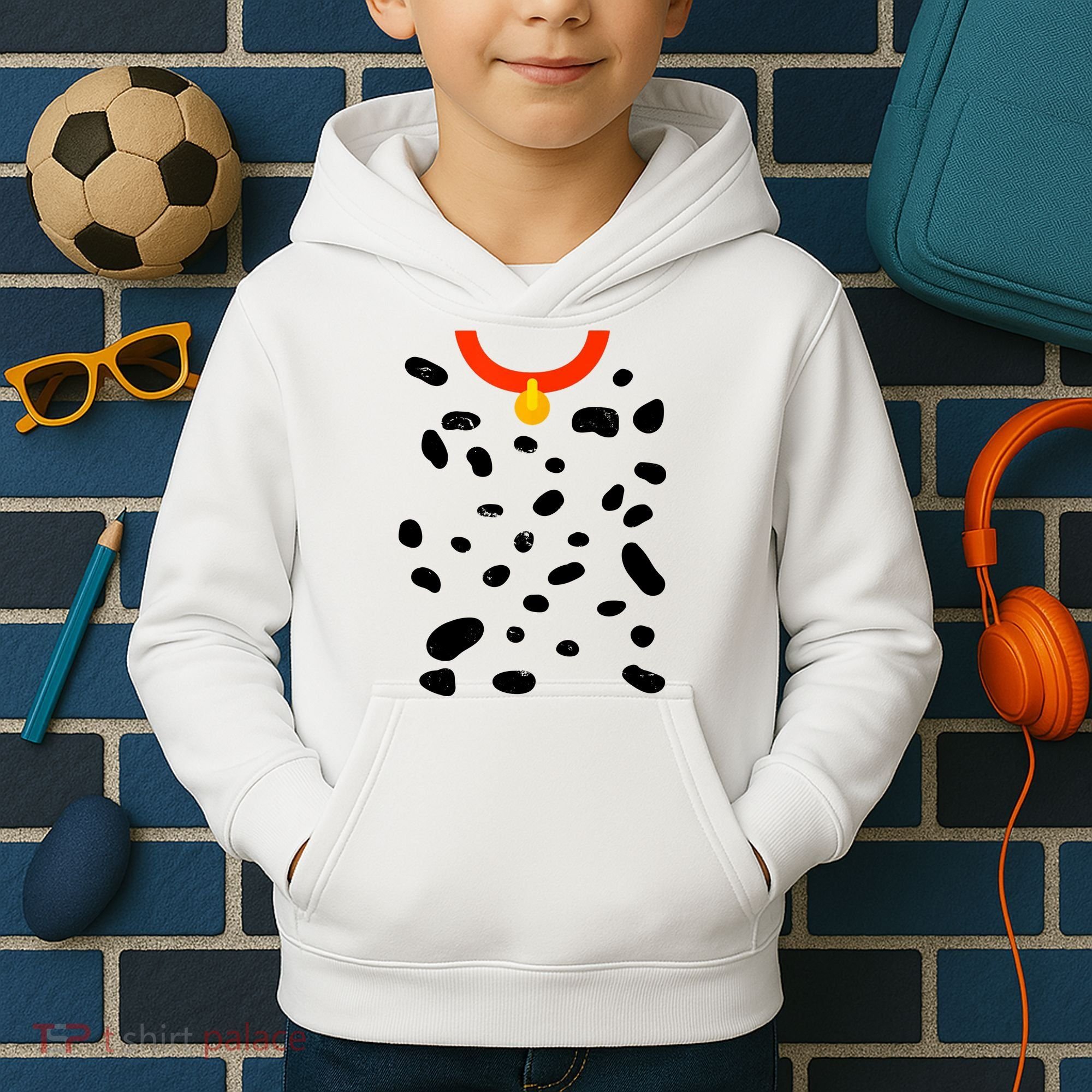 Cute Dalmatian Dog Costume Kids Hoodie
