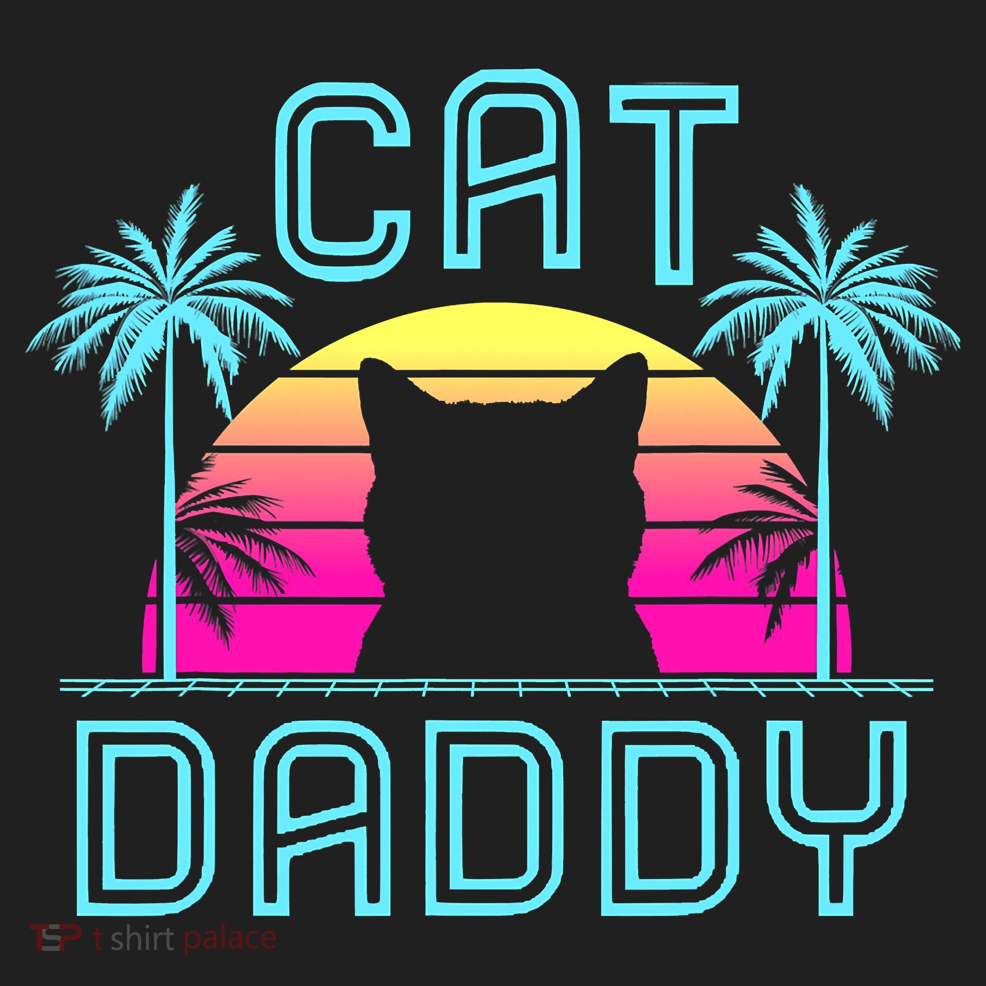 Cat Daddy Dad fathers day retro cat papa Women's Sweatshirt