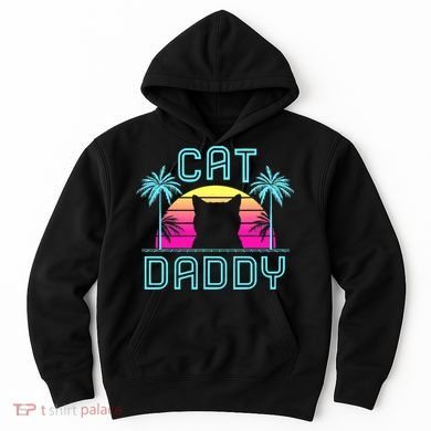 Cat Daddy Dad fathers day retro cat papa Hoodie