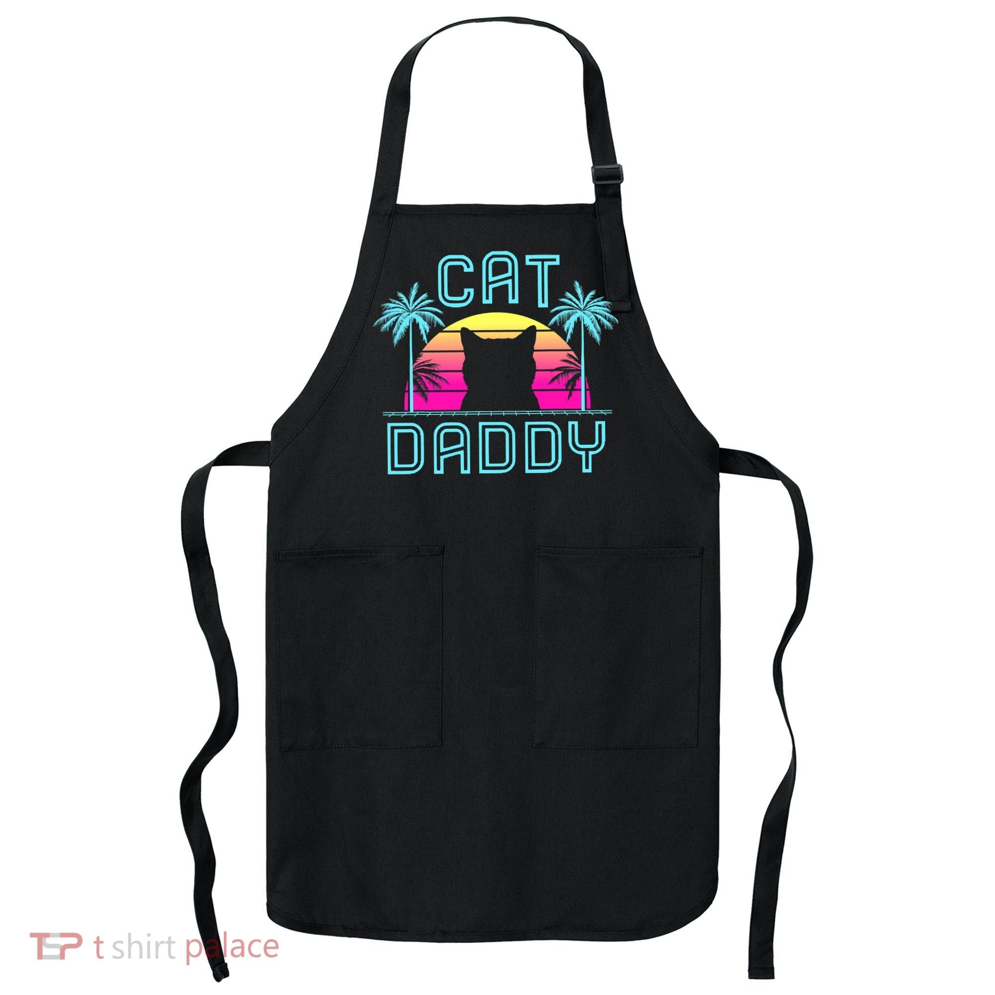 Cat Daddy Dad fathers day retro cat papa Apron