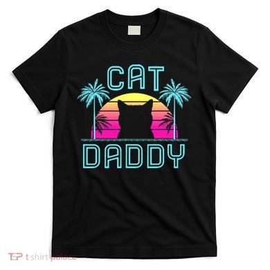Cat Daddy Dad fathers day retro cat papa T-Shirt
