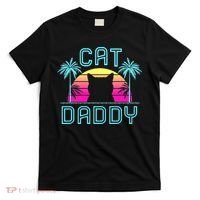 Cat Daddy Dad fathers day retro cat papa T-Shirt thumb 0