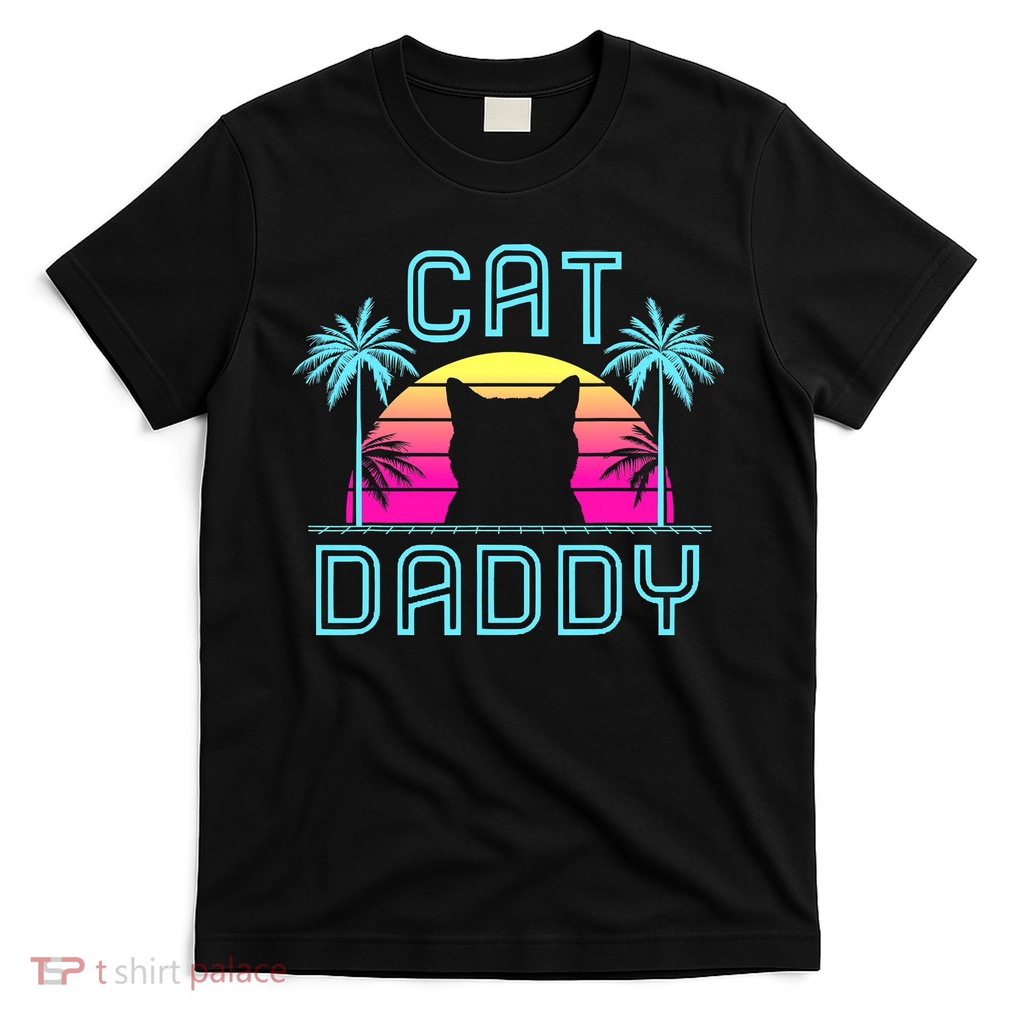 Cat Daddy Dad fathers day retro cat papa T-Shirt