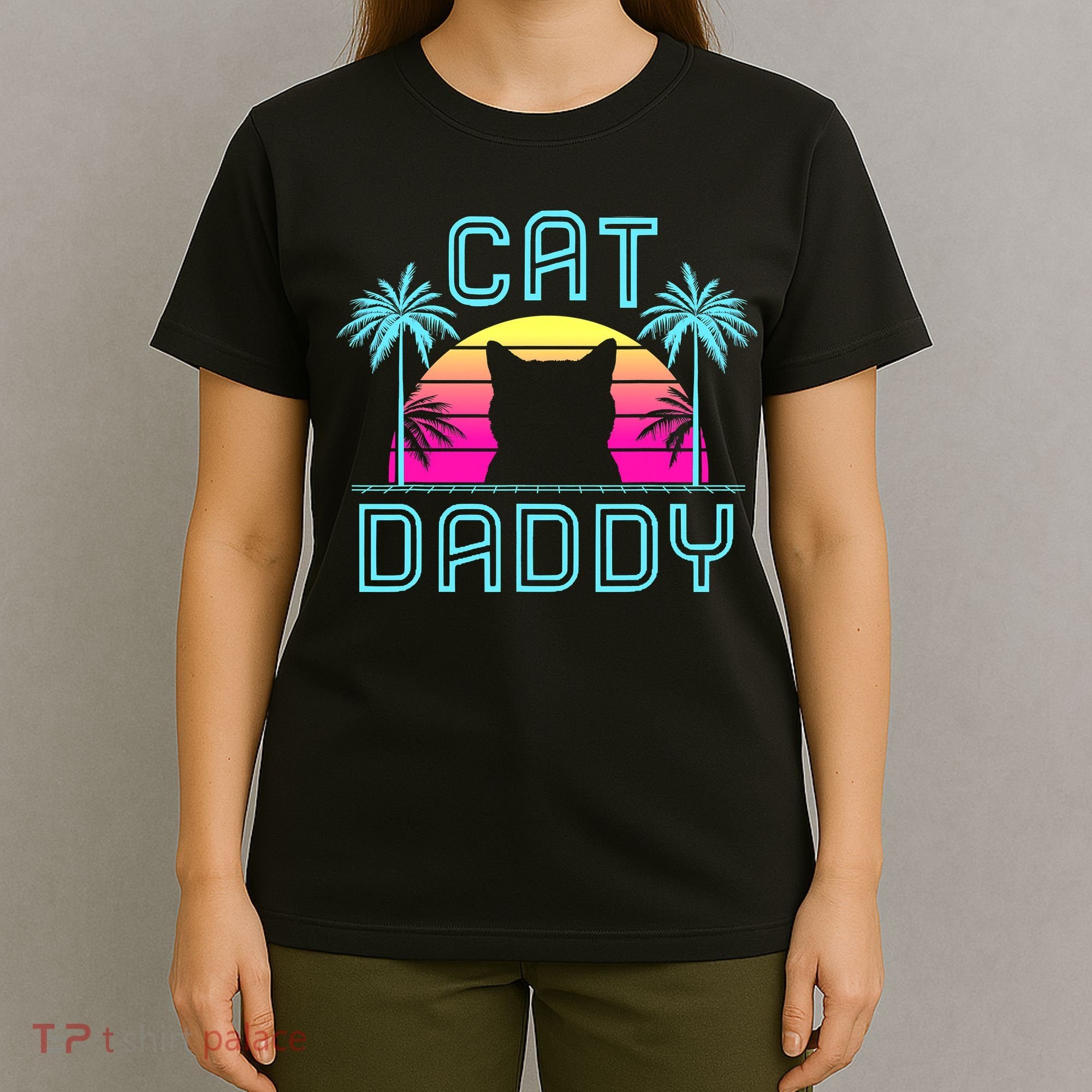 Cat Daddy Dad fathers day retro cat papa T-Shirt