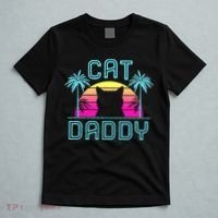 Cat Daddy Dad fathers day retro cat papa T-Shirt thumb 5