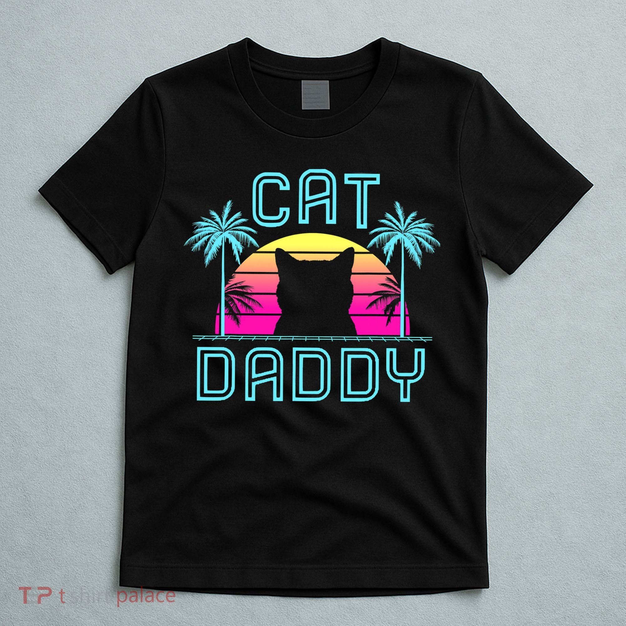 Cat Daddy Dad fathers day retro cat papa T-Shirt