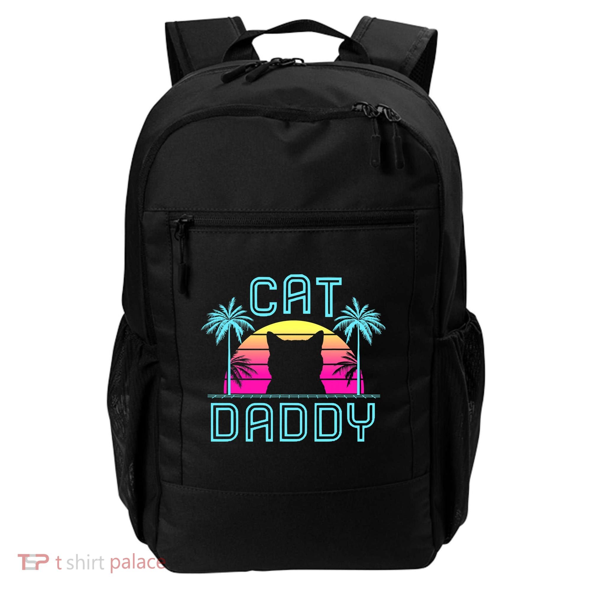Cat Daddy Dad fathers day retro cat papa Backpack
