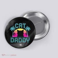 Cat Daddy Dad fathers day retro cat papa Button thumb 0