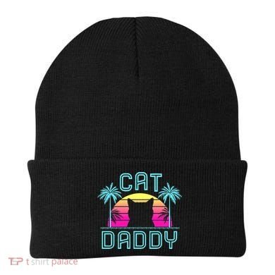 Cat Daddy Dad fathers day retro cat papa Beanie