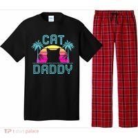 Cat Daddy Dad fathers day retro cat papa Pajama Set thumb 0