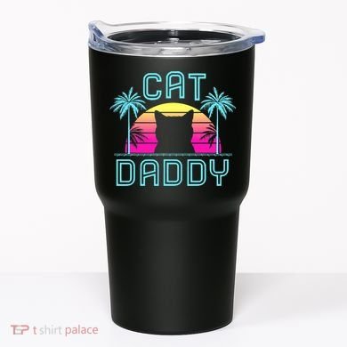 Cat Daddy Dad fathers day retro cat papa Tumbler