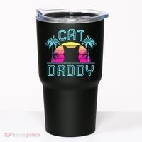Cat Daddy Dad fathers day retro cat papa Tumbler thumb 0