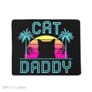 Cat Daddy Dad fathers day retro cat papa Mousepad