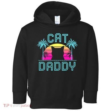 Cat Daddy Dad fathers day retro cat papa Toddler Hoodie