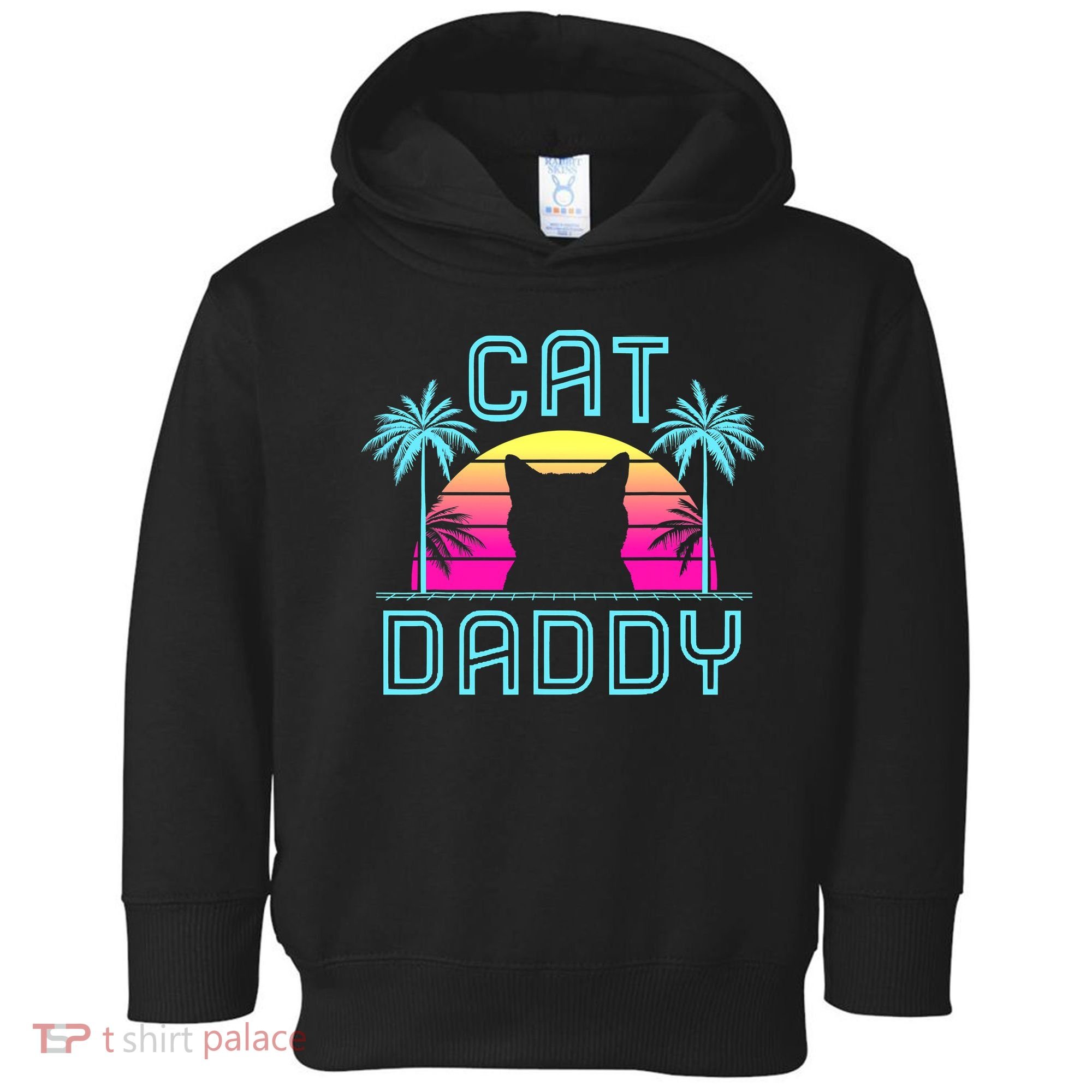 Cat Daddy Dad fathers day retro cat papa Toddler Hoodie