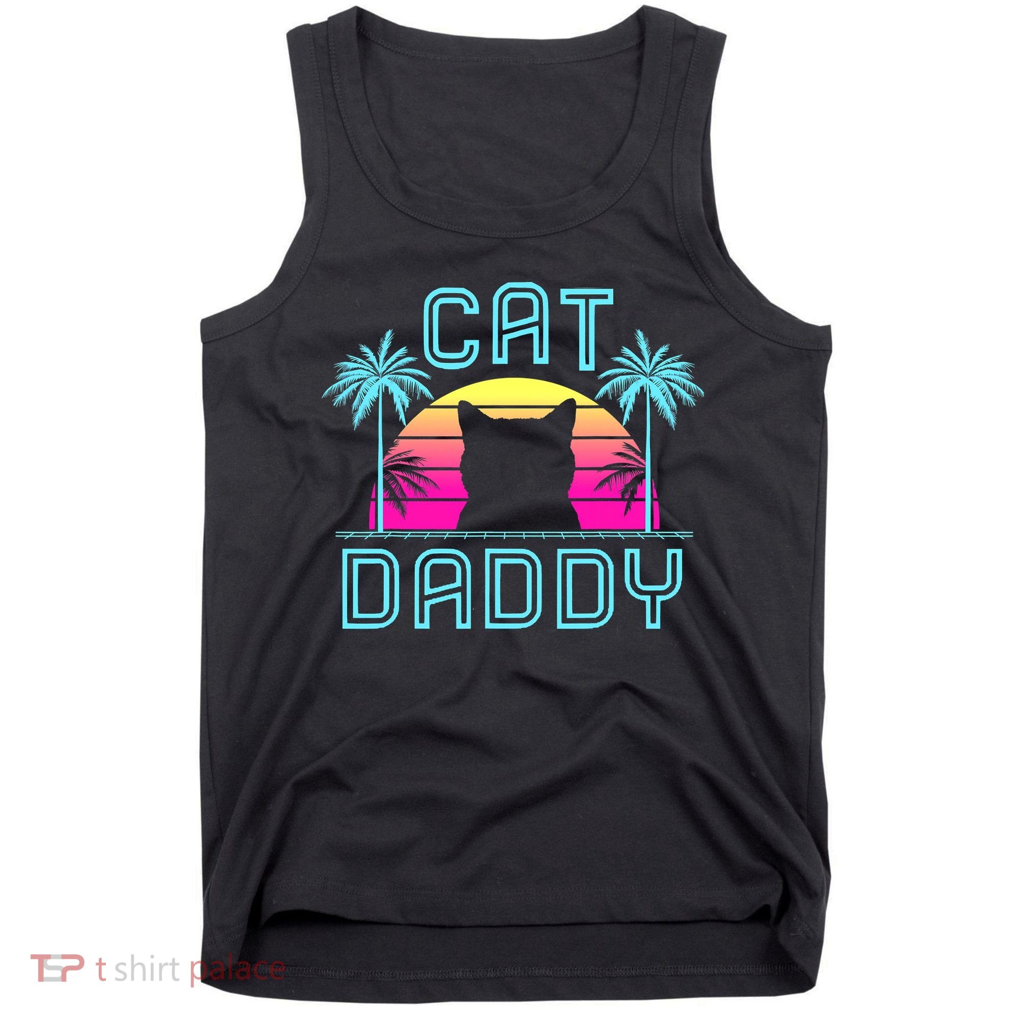 Cat Daddy Dad fathers day retro cat papa Tank Top