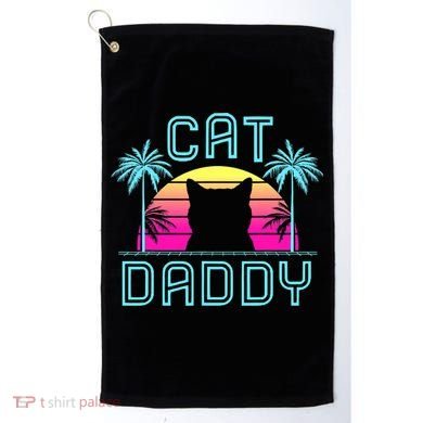 Cat Daddy Dad fathers day retro cat papa Golf Towel