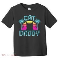 Cat Daddy Dad fathers day retro cat papa Toddler T-Shirt thumb 0