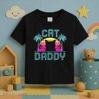 Cat Daddy Dad fathers day retro cat papa Toddler T-Shirt thumb 3