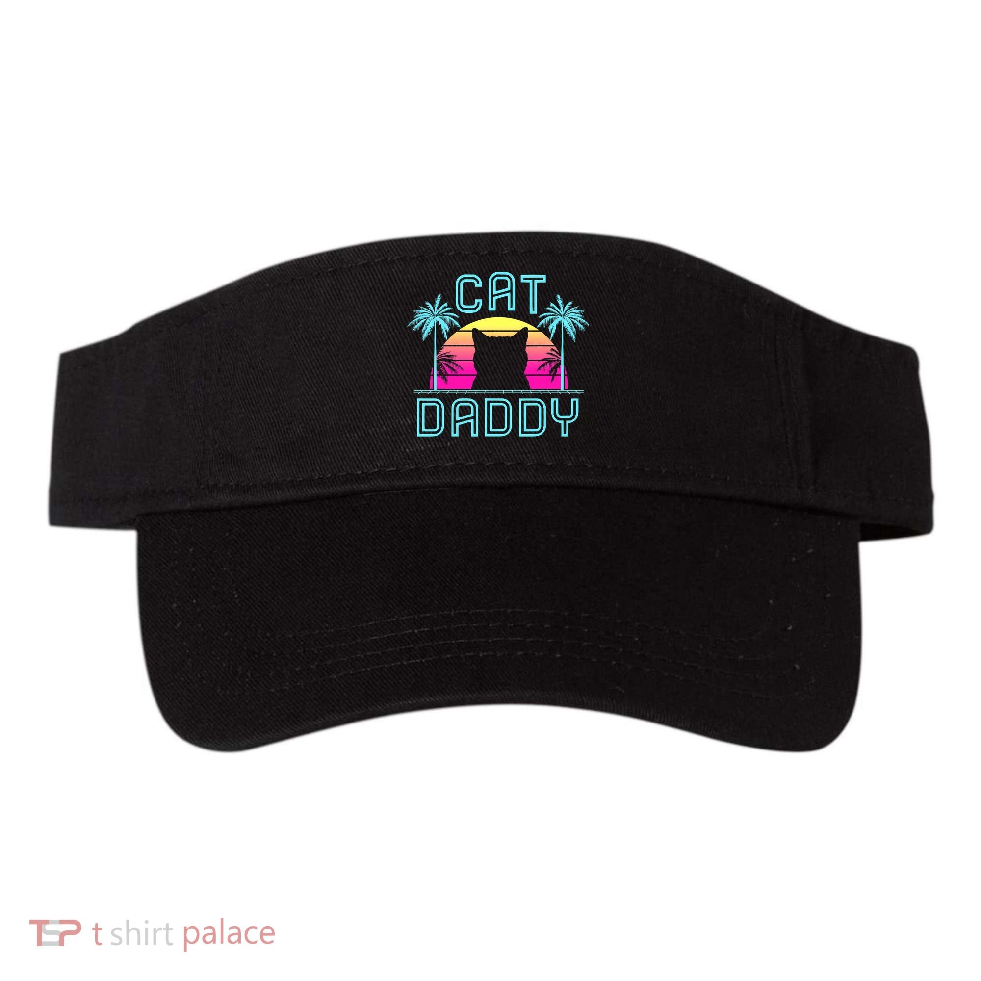 Cat Daddy Dad fathers day retro cat papa Visor