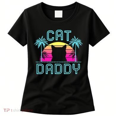 Cat Daddy Dad fathers day retro cat papa Women's T-Shirt