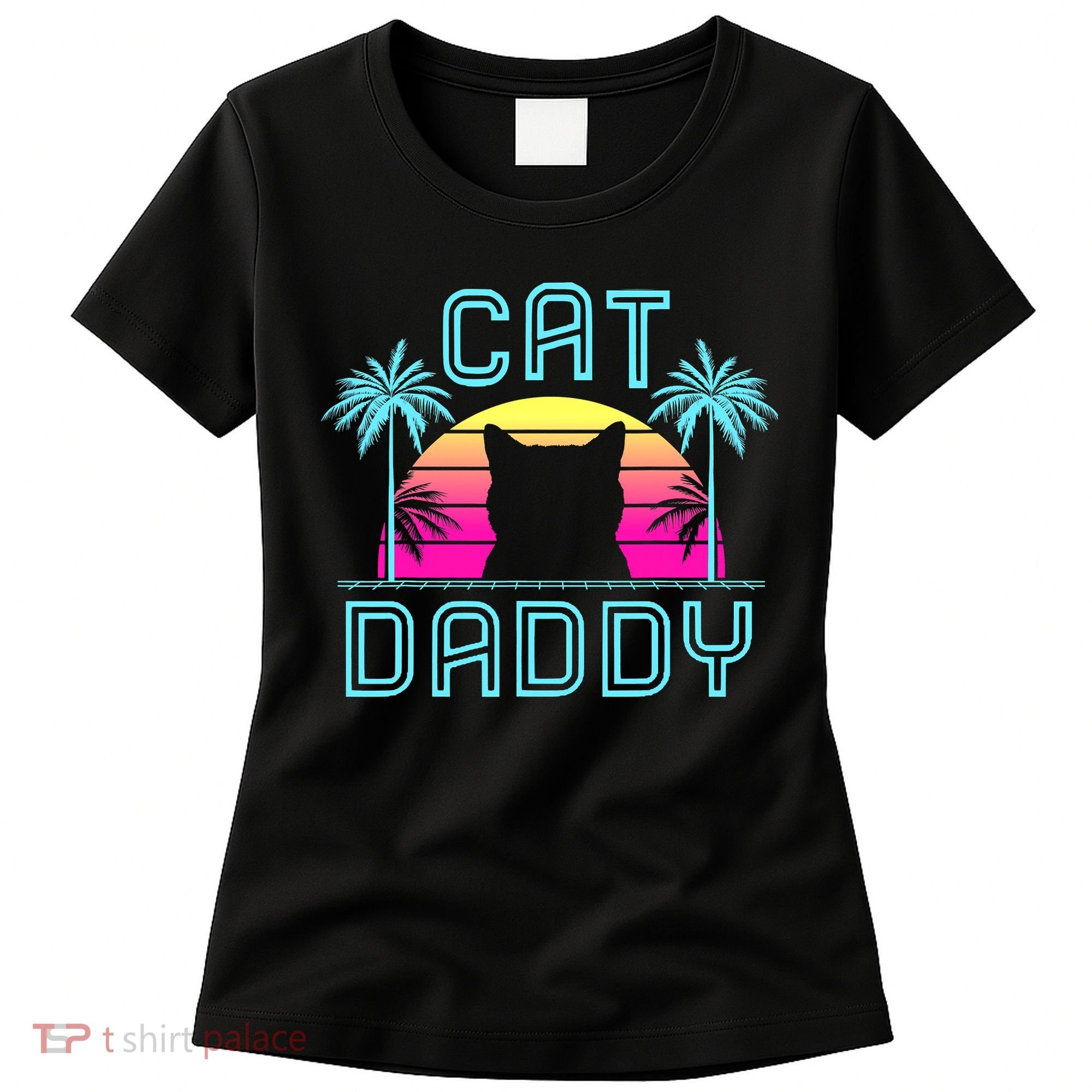 Cat Daddy Dad fathers day retro cat papa Women's T-Shirt