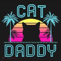 Cat Daddy Dad fathers day retro cat papa Kids Hoodie thumb 5