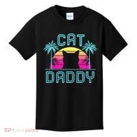 Cat Daddy Dad fathers day retro cat papa Kids T-Shirt thumb 0