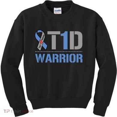 Cure Diabetic Design Funny Type 1 Diabetes Awareness Gift Kids Sweatshirt
