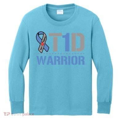 Cure Diabetic Design Funny Type 1 Diabetes Awareness Gift Kids Long Sleeve Shirt